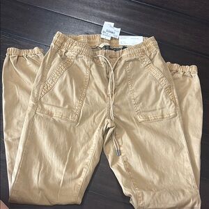 American Eagle Outfitters Tan Joggers with Relaxed Fit and Lightweight Fabric